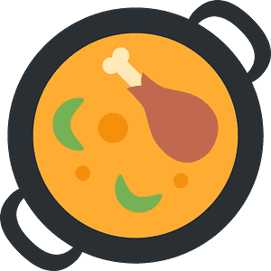 Shallow pan of food
