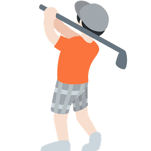 Person golfing