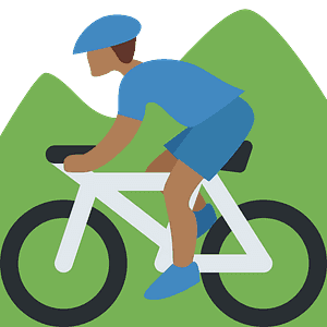 Man mountain biking