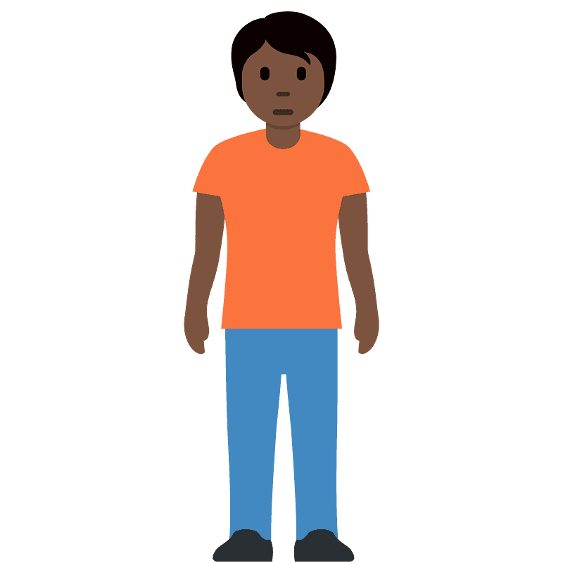 Peau foncée personne debout 