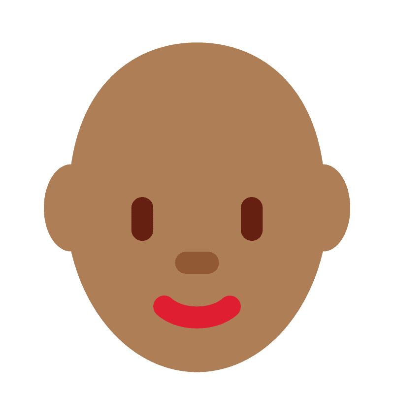 Peau mate et chauve femme 