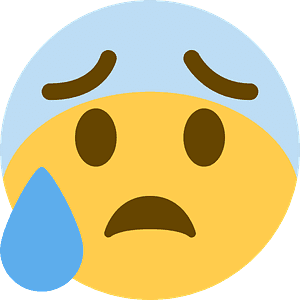 Anxious face with sweat