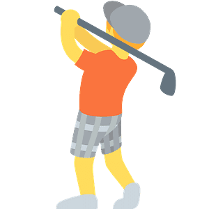 Person golfing