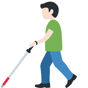 Man with white cane