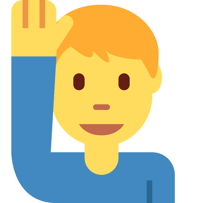 Man raising hand