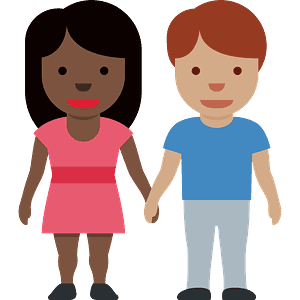 Woman and man holding hands