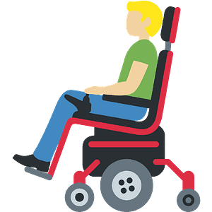Man in motorized wheelchair