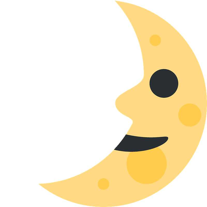 First quarter moon face