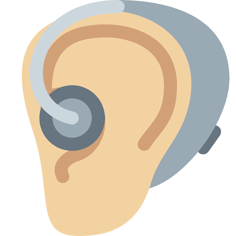 Ear with hearing aid