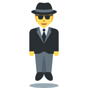 Person in suit levitating