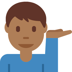 Man tipping hand