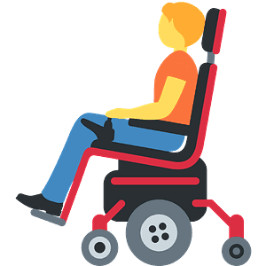 Person in motorized wheelchair