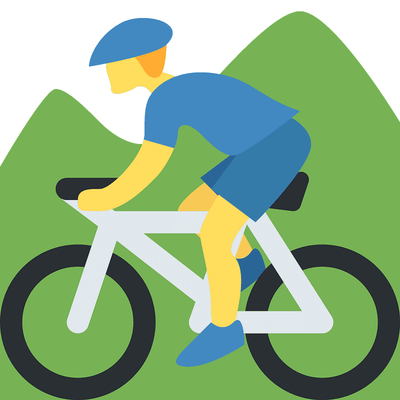 Man mountain biking
