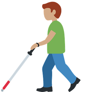 Man with white cane