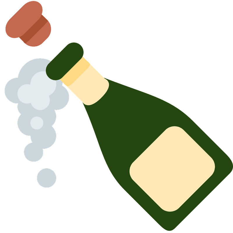 Bottle with popping cork