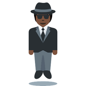 Person in suit levitating
