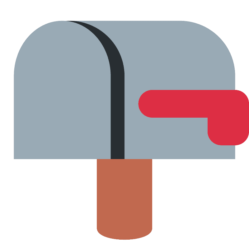 Closed mailbox with lowered flag