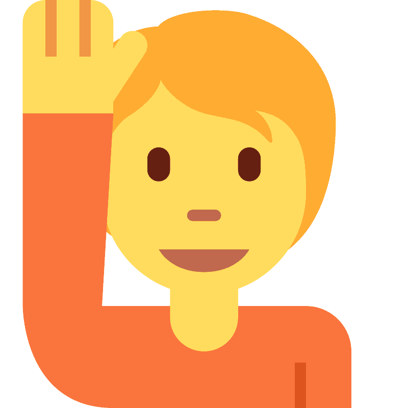 Person raising hand