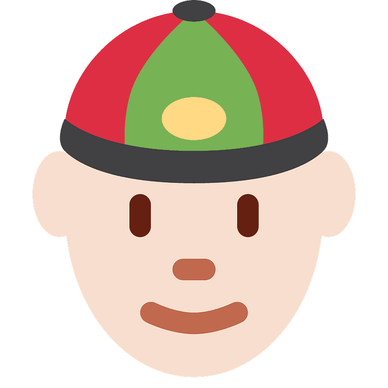 Warna kulit cerah orang dengan topi Tionghoa