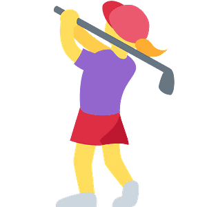 Woman golfing