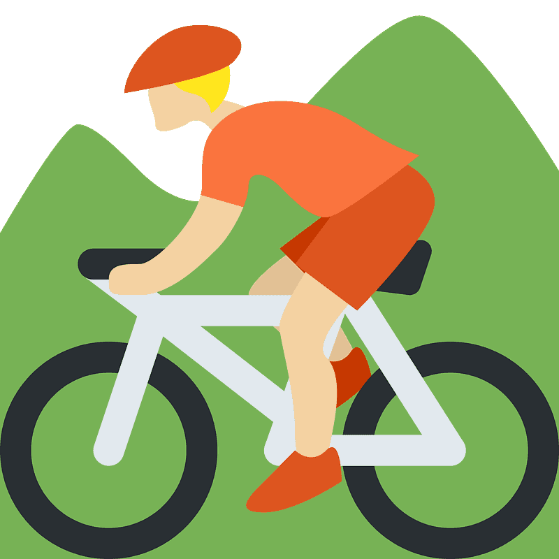 Person mountain biking