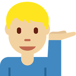 Man tipping hand