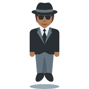 Person in suit levitating