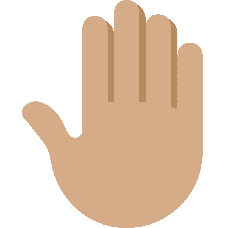 Raised back of hand