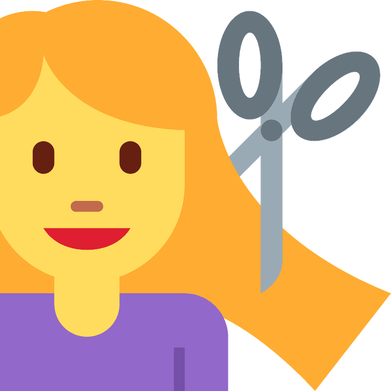 Woman getting haircut