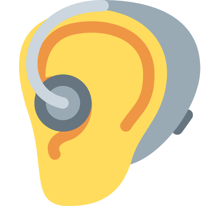 Ear with hearing aid
