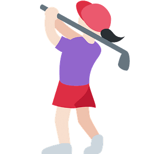 Woman golfing