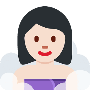 Woman in steamy room