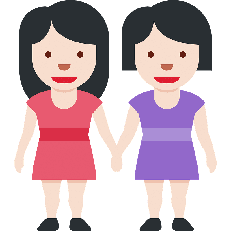하얀 피부 손을 잡고 있는 두 명의 여자