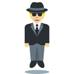 Person in suit levitating