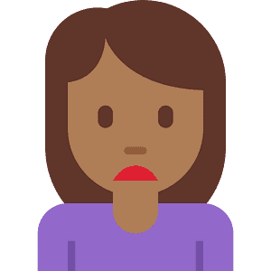 Woman frowning