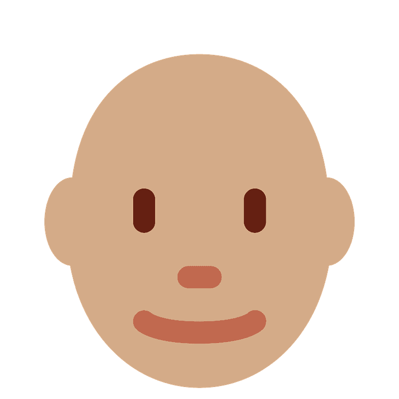 中等肤色秃顶 男人