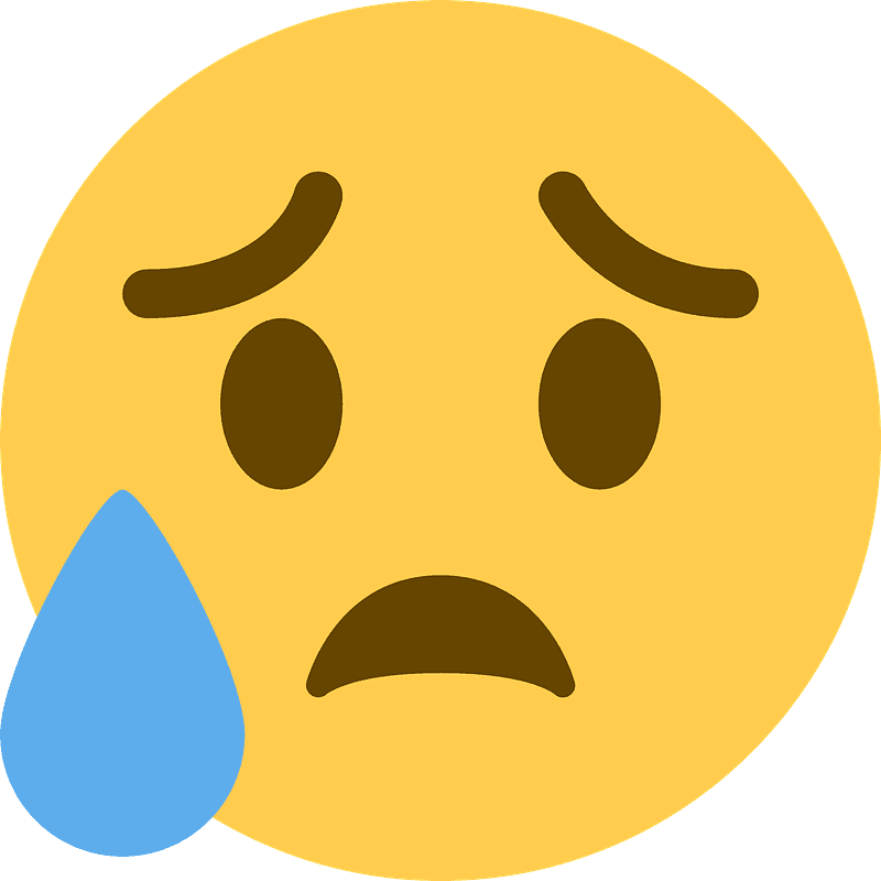 Sad but relieved face