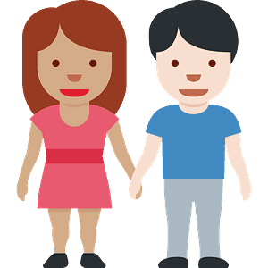 Woman and man holding hands