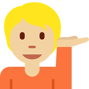 Person tipping hand