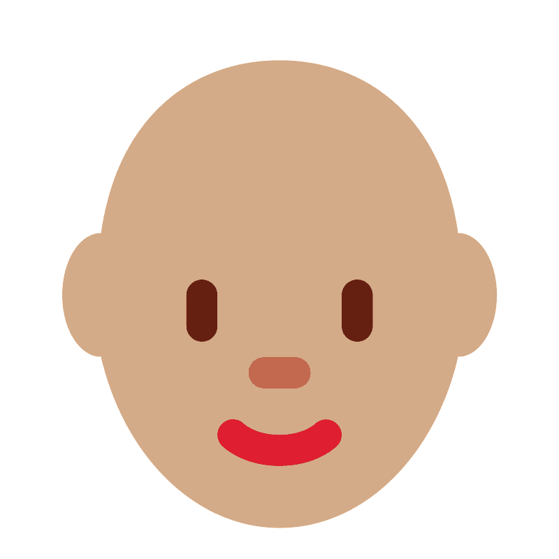 갈색 피부 대머리 여자