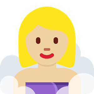 Woman in steamy room