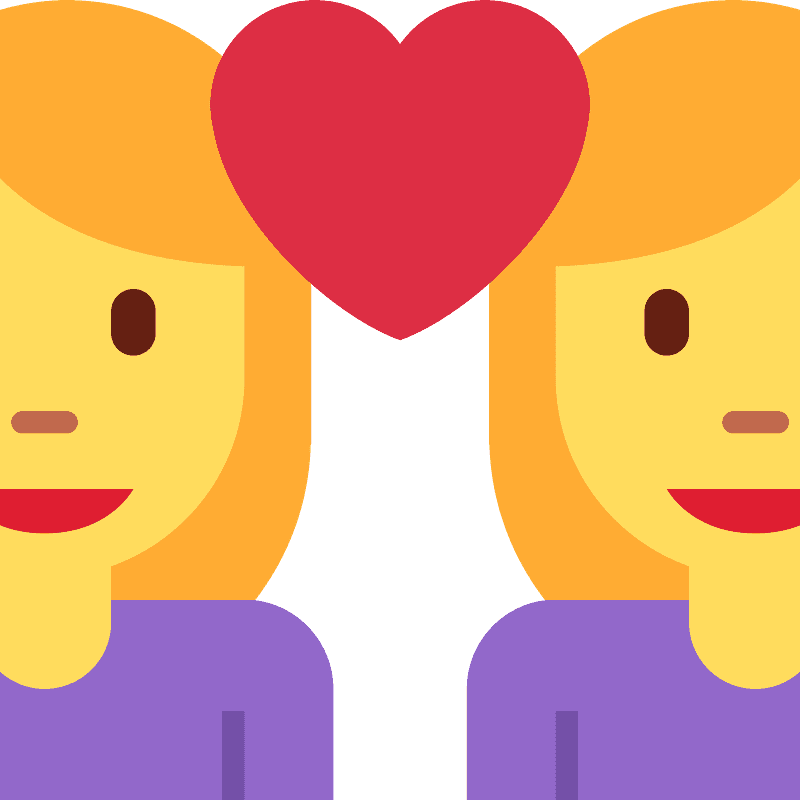 Couple with heart: woman, woman