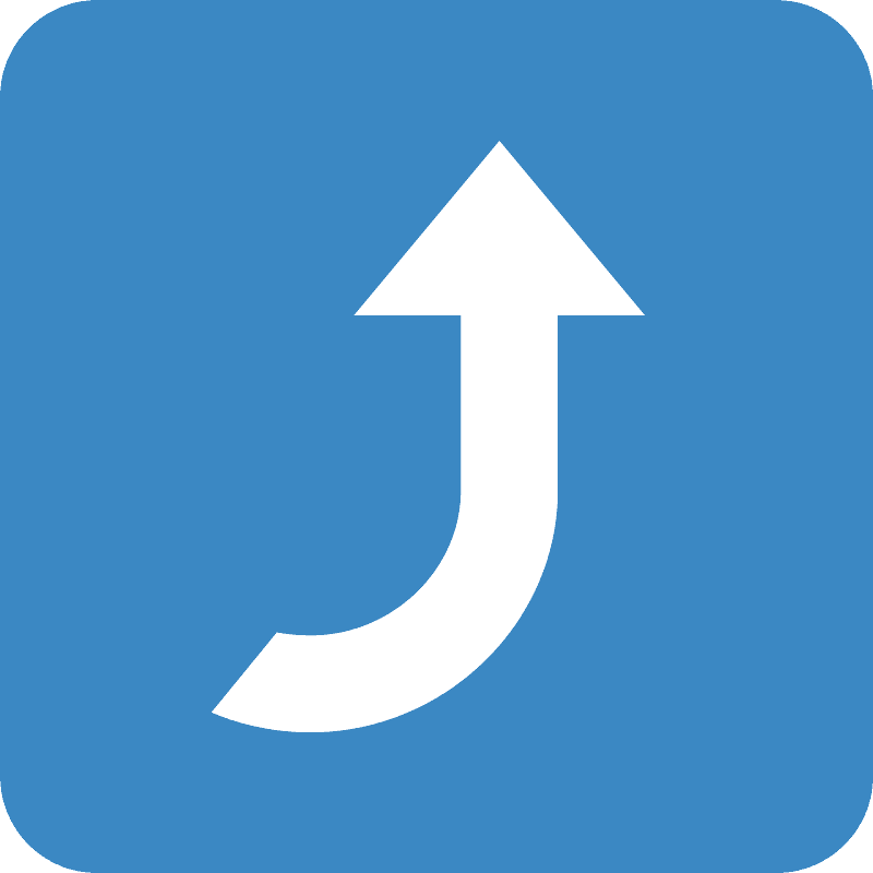 Right arrow curving up