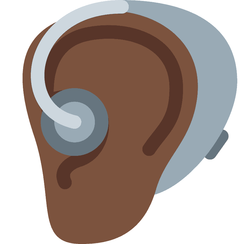 Ear with hearing aid