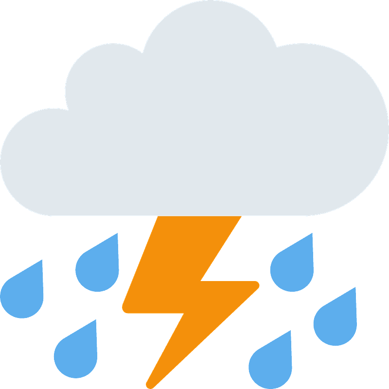 Cloud with lightning and rain