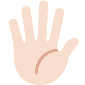 Hand with fingers splayed