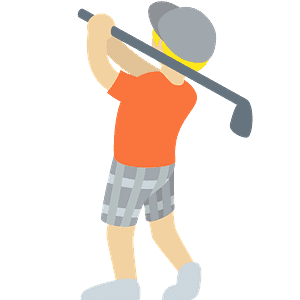 Person golfing