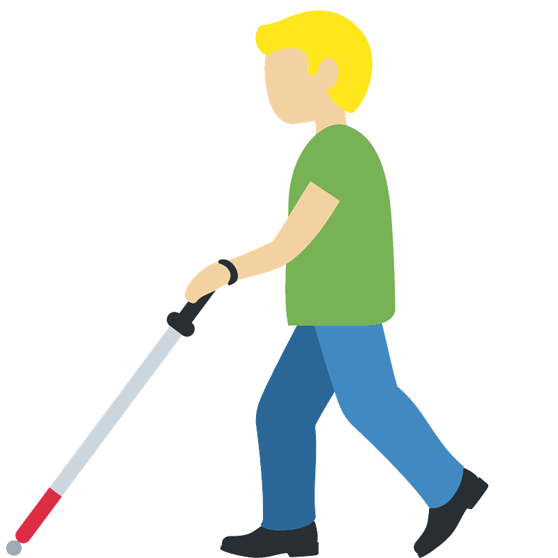 やや薄い肌色 杖をついた男性