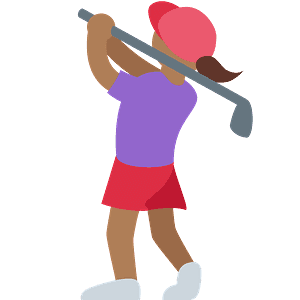Woman golfing