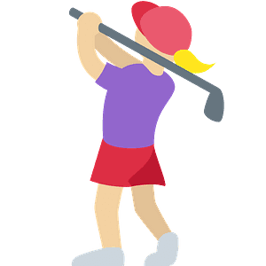 Woman golfing